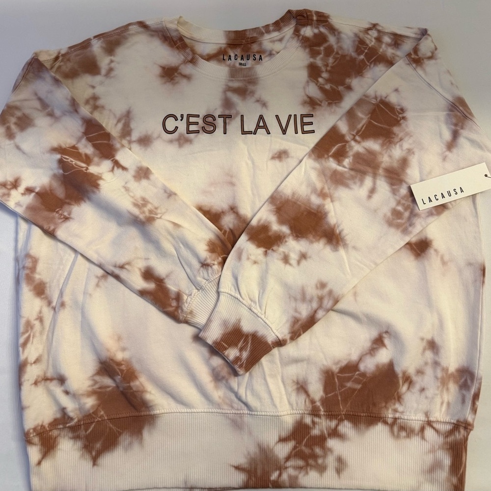 Women’s NWT C’EST LA VIE sweatshirt Small LACAUSA Anthro brand